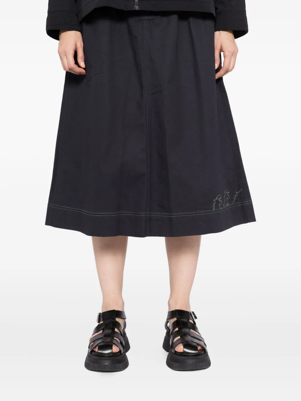 Sport B. By Agnès B. Dino-embroidered Skirt In Black