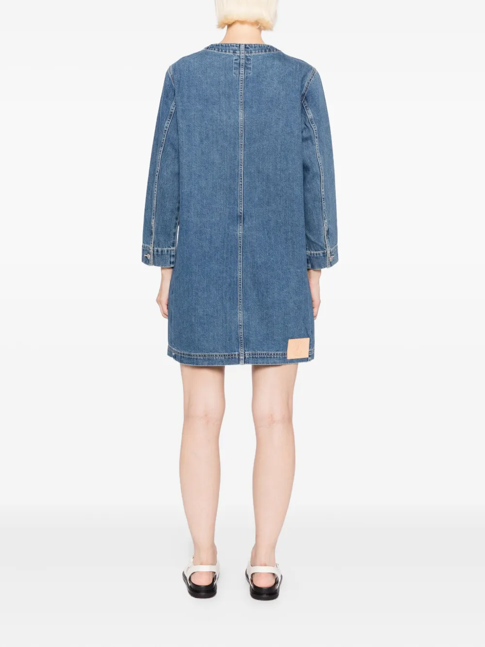 Sport B. By Agnès B. Logo-patch Denim Dress In Blue