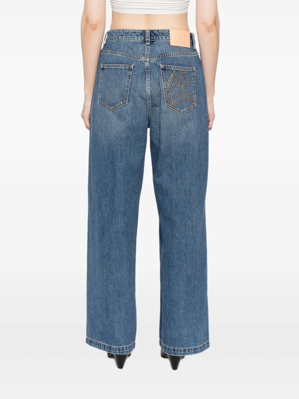 SPORT b. by agnès b. Jeans met geborduurd logo Blauw
