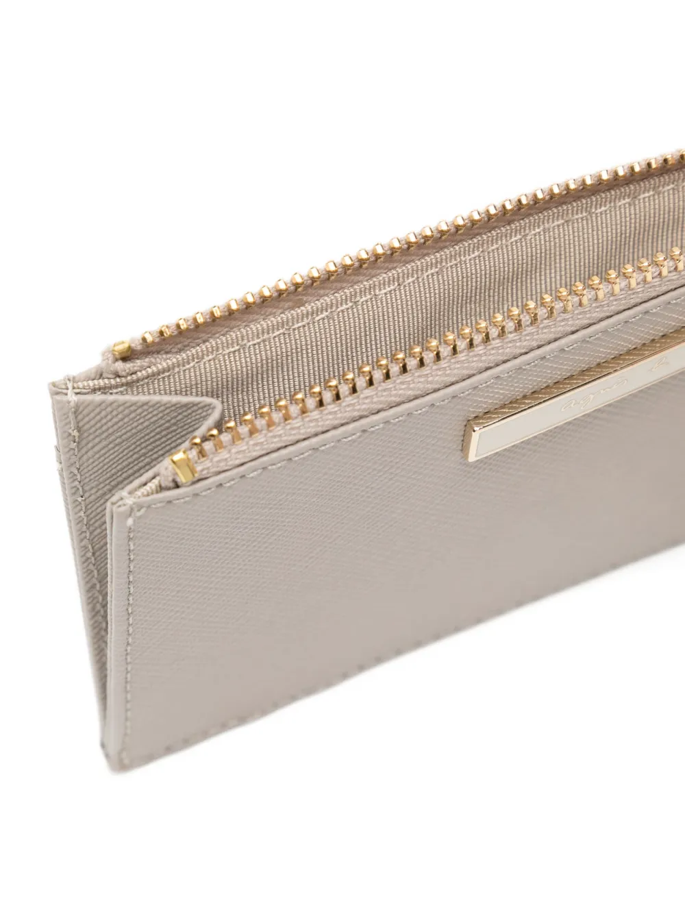 Agnès B. Leather Wallet In Neutral
