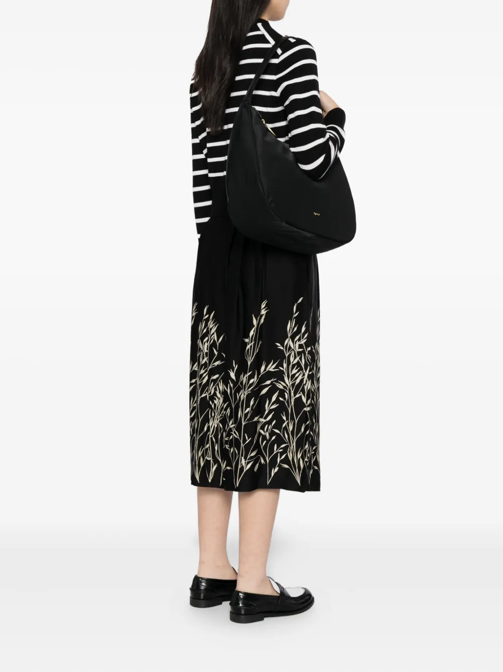 Agnès B. Large Logo-plaque Shoulder Bag In Black