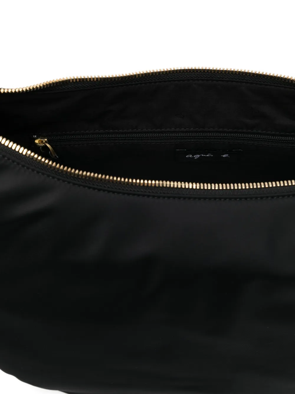 Agnès B. Large Logo-plaque Shoulder Bag In Black