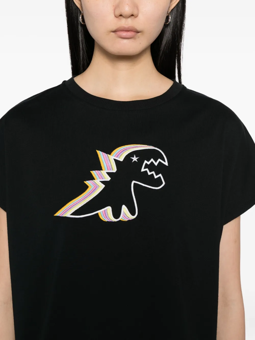 Sport B. By Agnès B. Dino Shadow Cotton T-shirt In Black