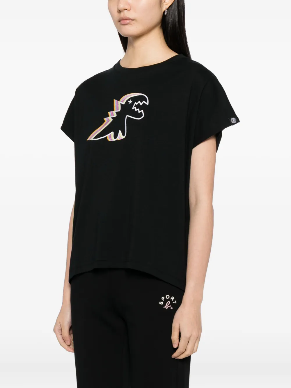 Sport B. By Agnès B. Dino Shadow Cotton T-shirt In Black