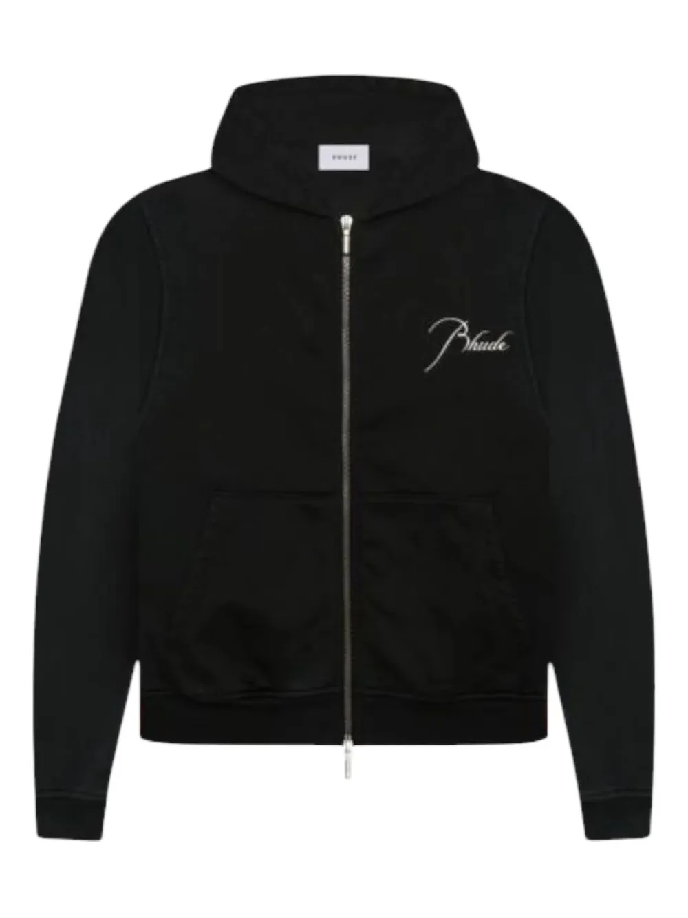 RHUDE logo-embroidered zip-up hoodie | Black | Image 1