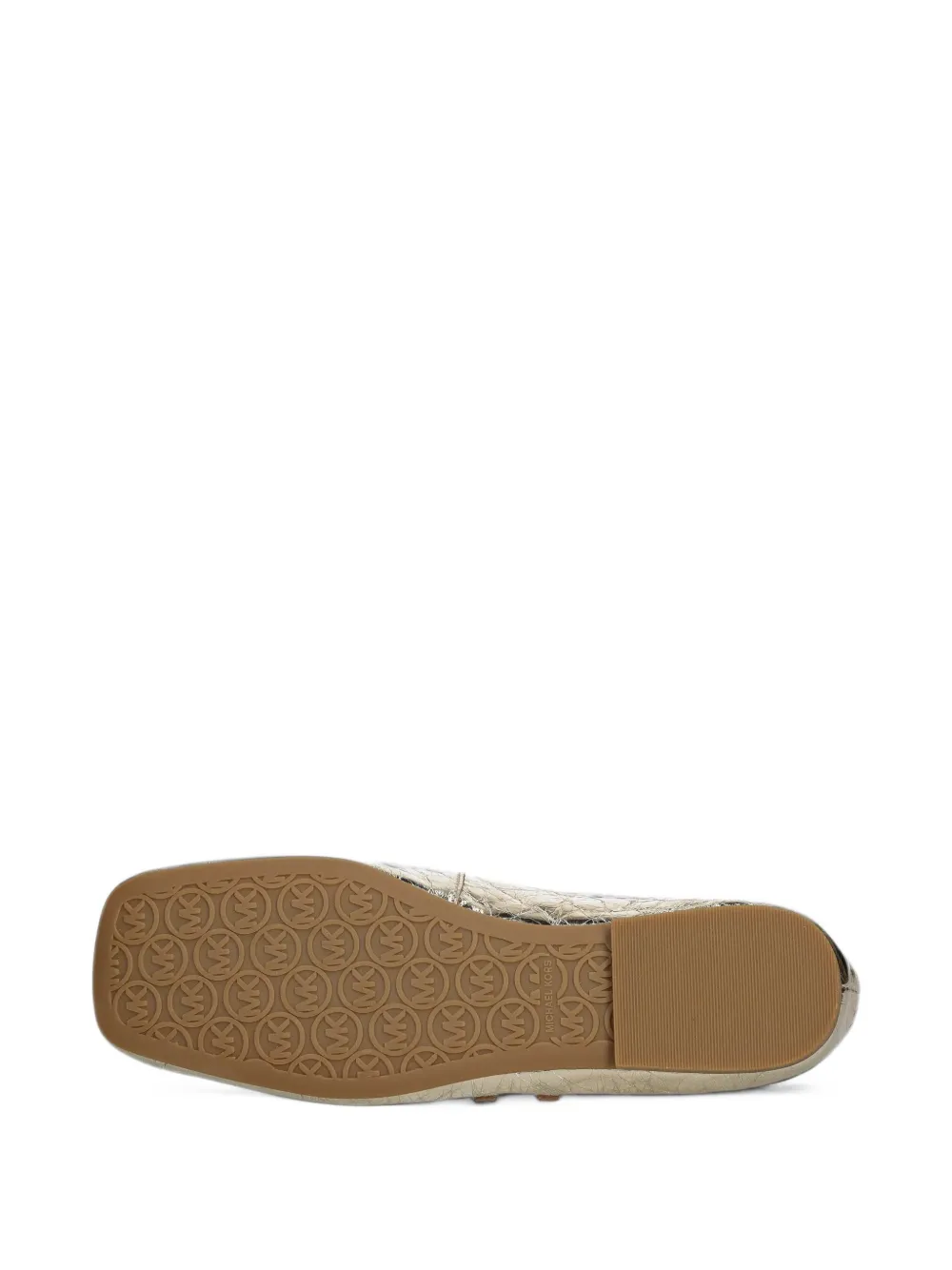 Michael Kors Matilda crackled metallic-leather mary jane Goud
