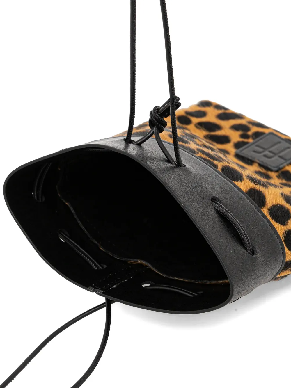 Forte Bucket-tas met dierenprint en trekkoord Bruin