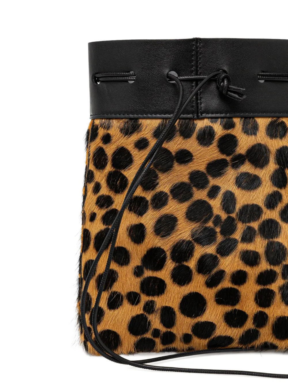 Forte Bucket-tas met dierenprint en trekkoord Bruin