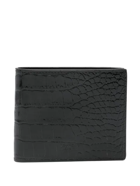 TOM FORD embossed-logo crocodile-print wallet