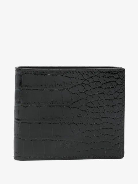 TOM FORD embossed-logo crocodile-print wallet