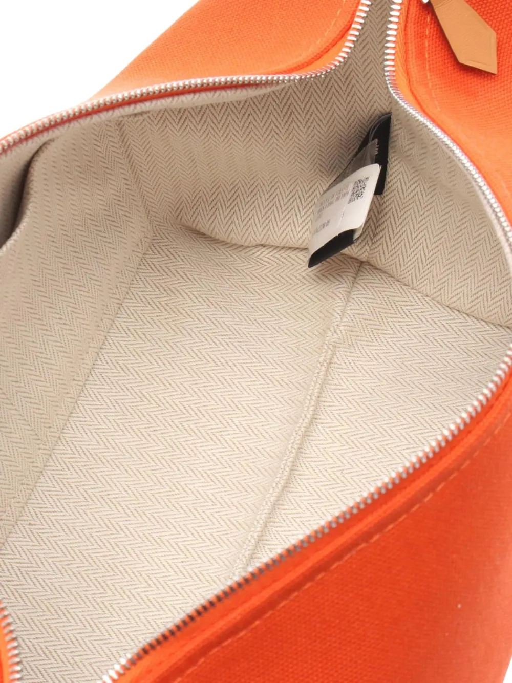 Pre-owned Hermes 2020-2025 Small Canvas Bride A Brac Case Vanity Bag In Orange