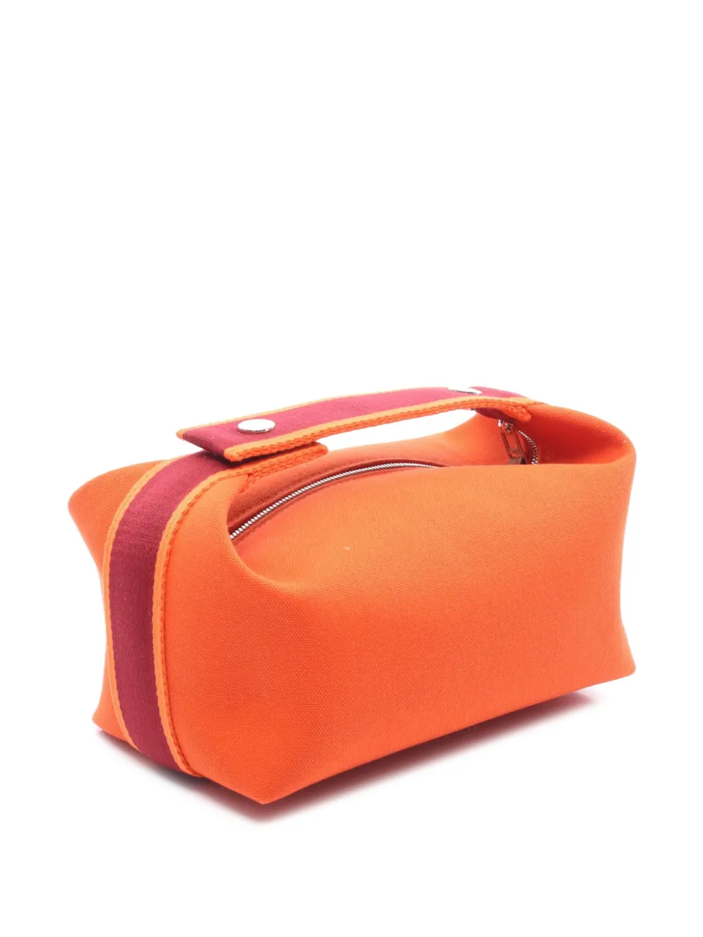 Pre-owned Hermes 2020-2025 Small Canvas Bride A Brac Case Vanity Bag In Orange
