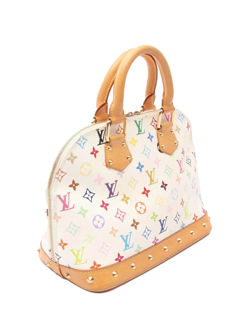 Pre-owned Louis Vuitton 2004 Monogram Multicolore Alma Pm Handbag In White