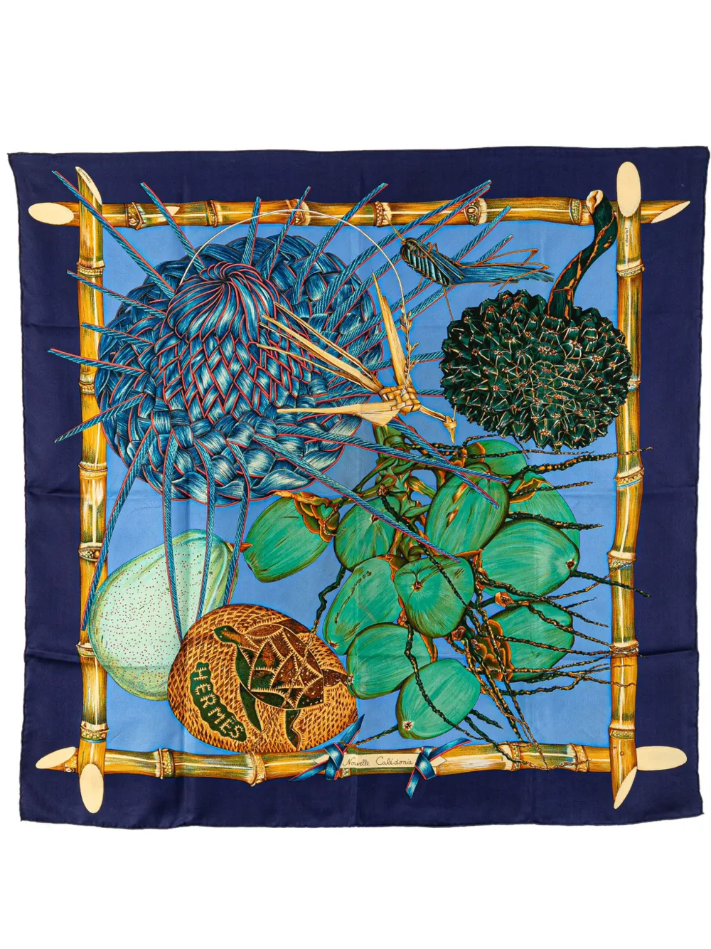 Hermès Pre-Owned 20th Century Nouvelle Caledonie Silk Scarf scarves | Blue | Image 1