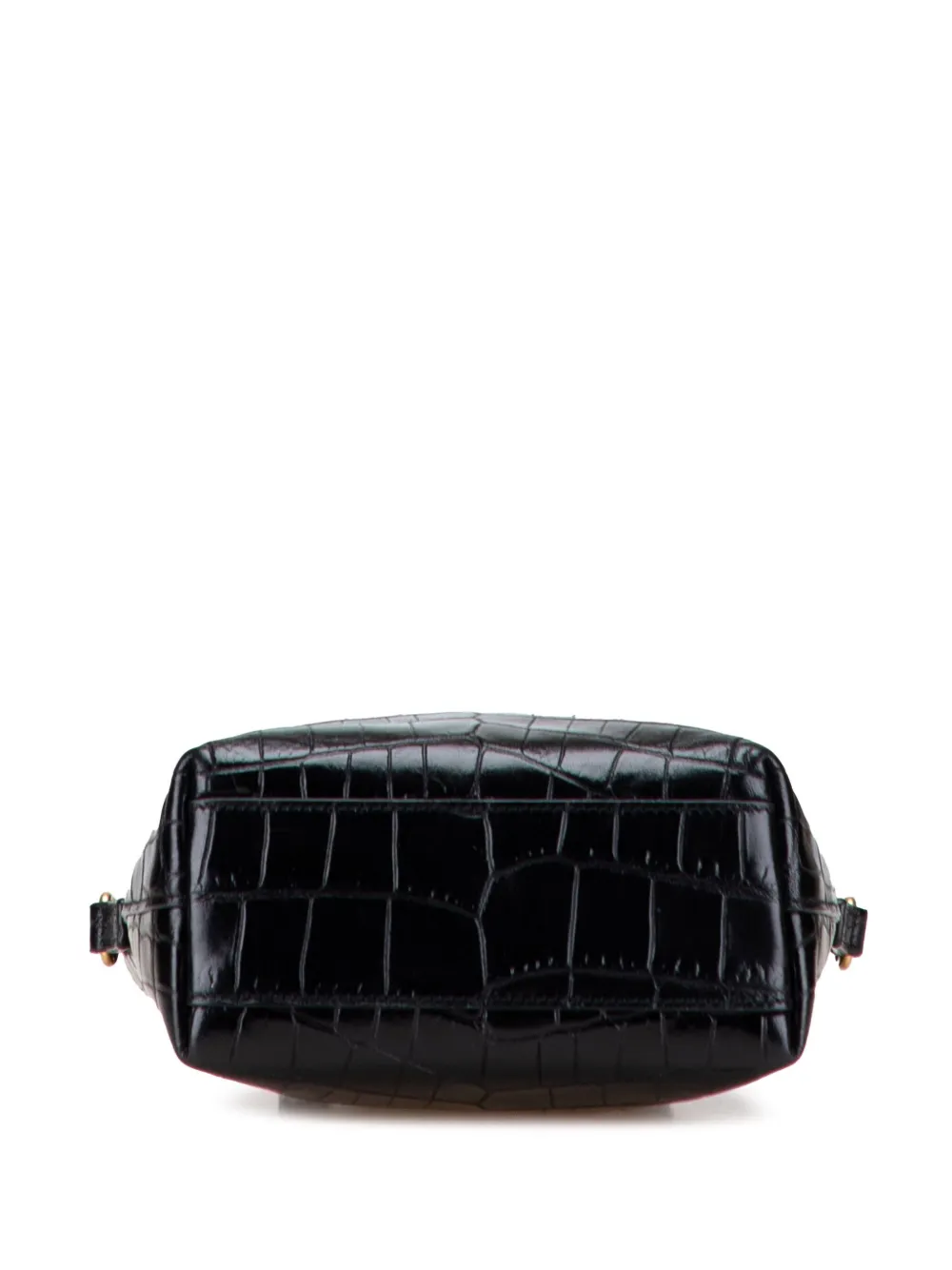 Pre-owned Saint Laurent 2024 Mini Toy Embossed Leather Shopping Tote Satchel In Black