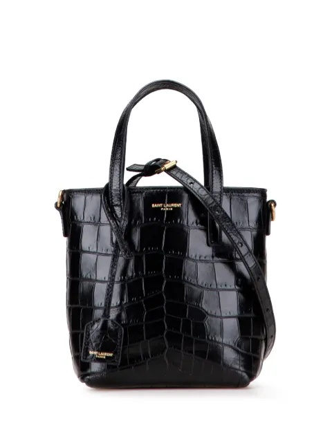 Saint Laurent Pre-Owned 2024 Mini Toy Embossed Leather Shopping Tote satchel