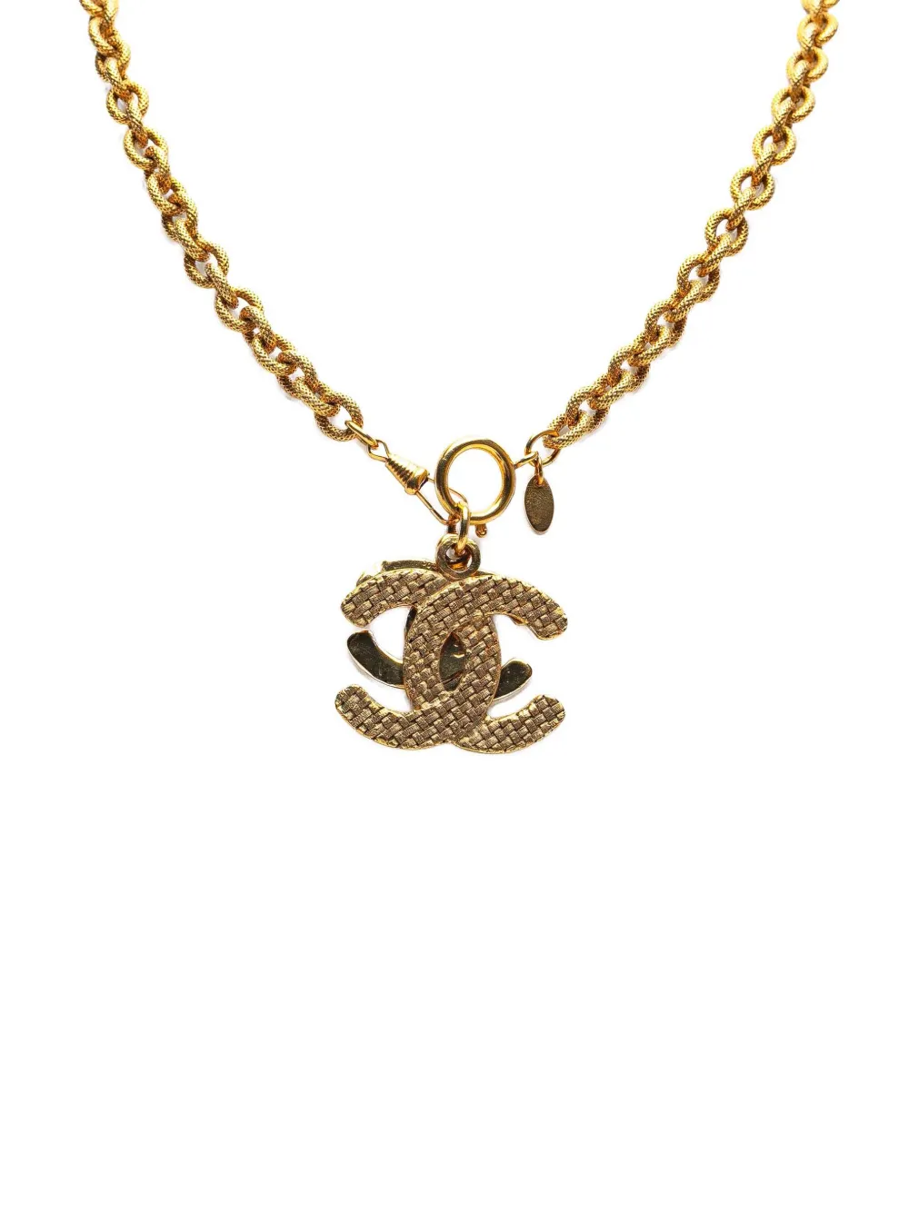 CHANEL Pre-Owned 1980-1990 Gold Plated Double CC Pendant Necklace costume necklace | Gold | Image 1
