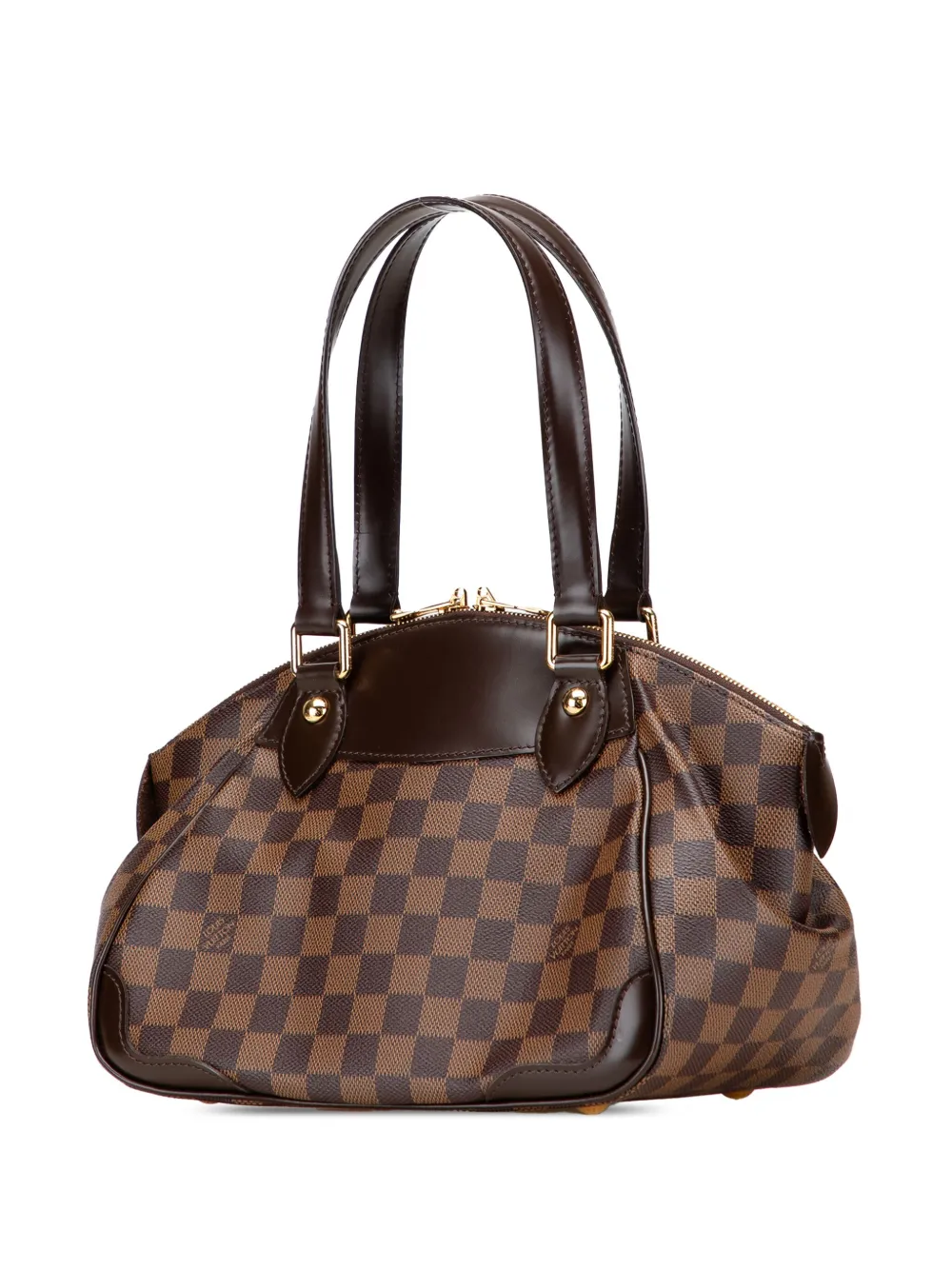 Pre-owned Louis Vuitton 2014 Damier Ebene Verona Pm Handbag In Brown