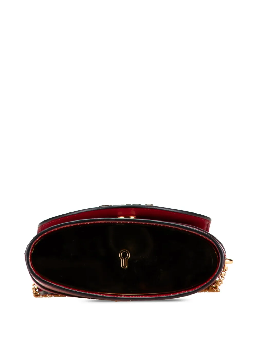Pre-owned Chloé 2019 Croc Embossed Leather Aby Lock Satchel In Red