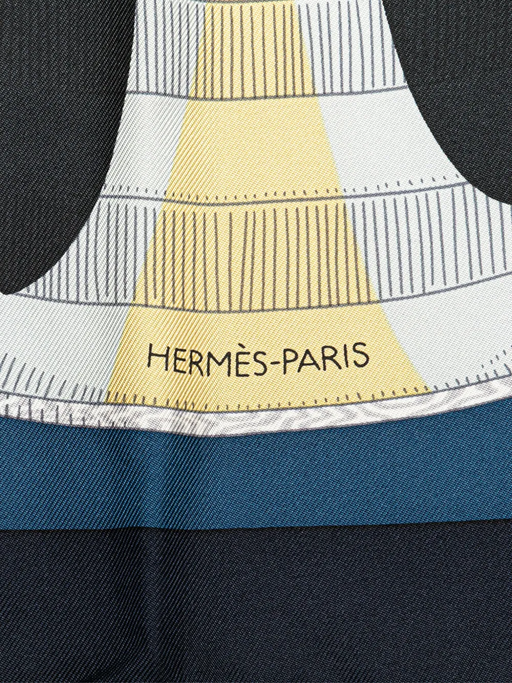 Pre-owned Hermes 20th Century Lanternes Ballons Et Cocardes Silk Scarf Scarves In Blue