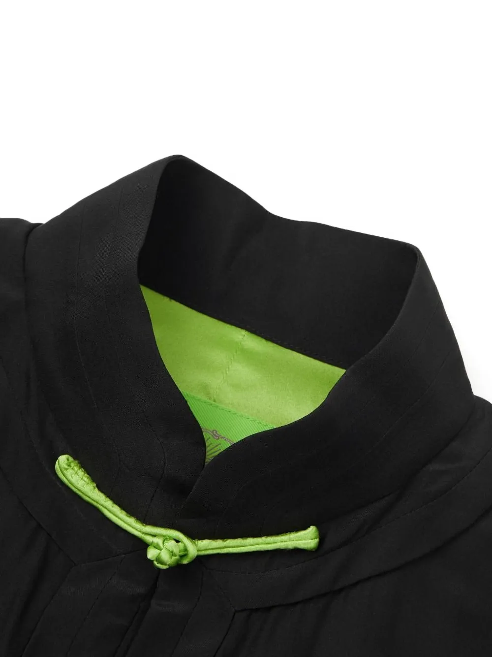Shanghai Tang Stand-up Collar Silk Jacket In Black