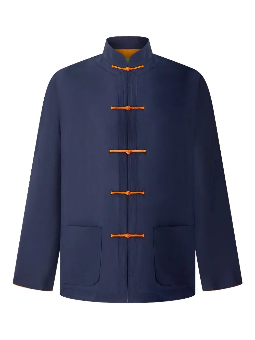 Shanghai Tang stand-up collar silk jacket | Blue | Image 1