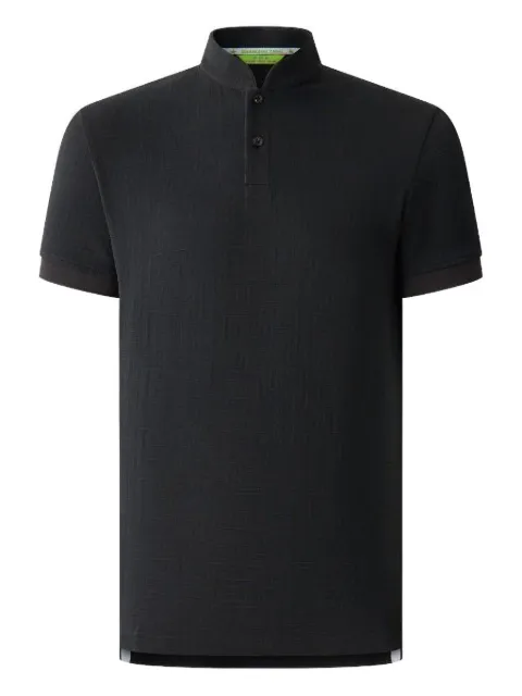 Shanghai Tang jacquard mandarin-collar polo shirt