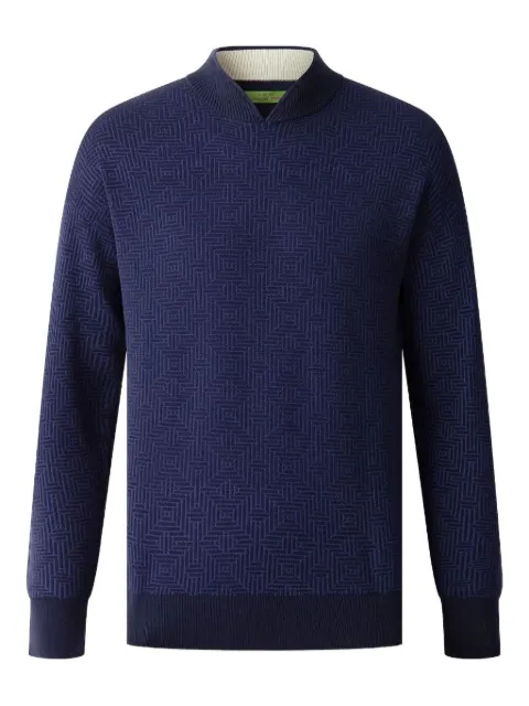 Shanghai Tang jacquard-pattern logo-plaque sweater