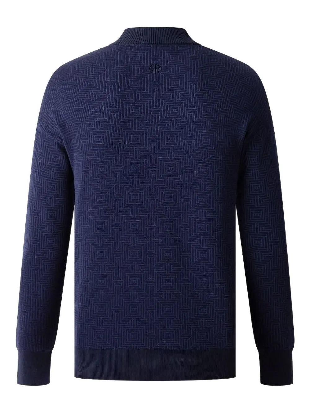 Shanghai Tang Jacquard-pattern Logo-plaque Sweater In Blue