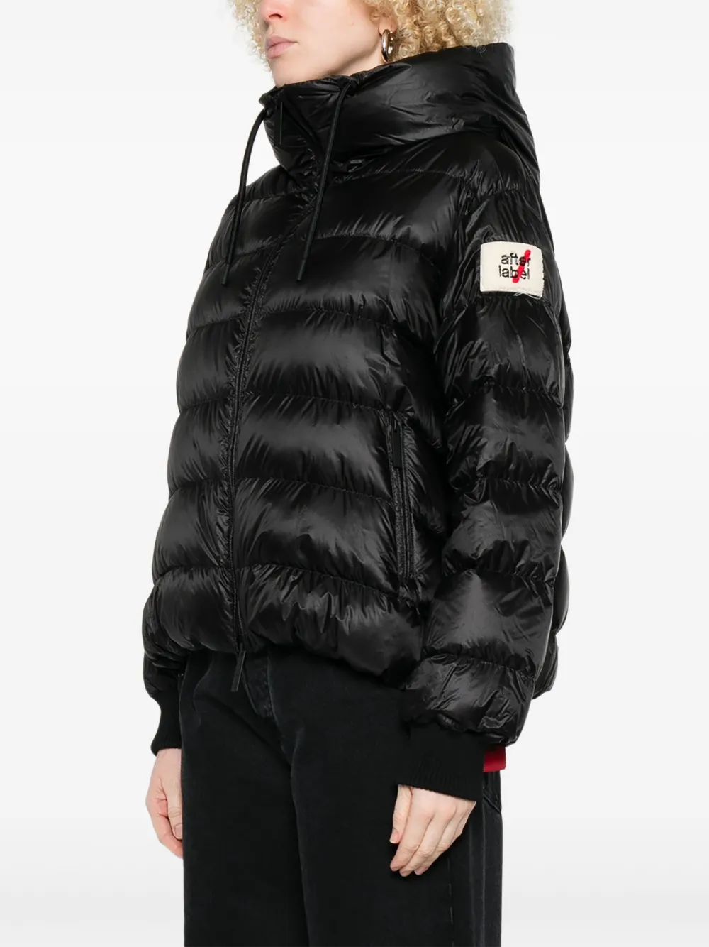 After Label Blaine Hooded Quilted Jacket In Black