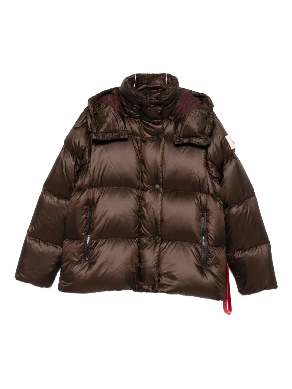 AFTER LABEL hooded puffer jacket - Marrone