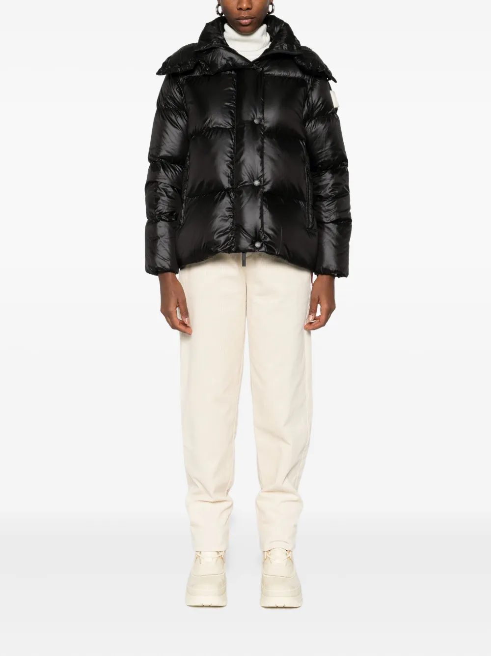 After Label Quilted Puffer Jacket In Black