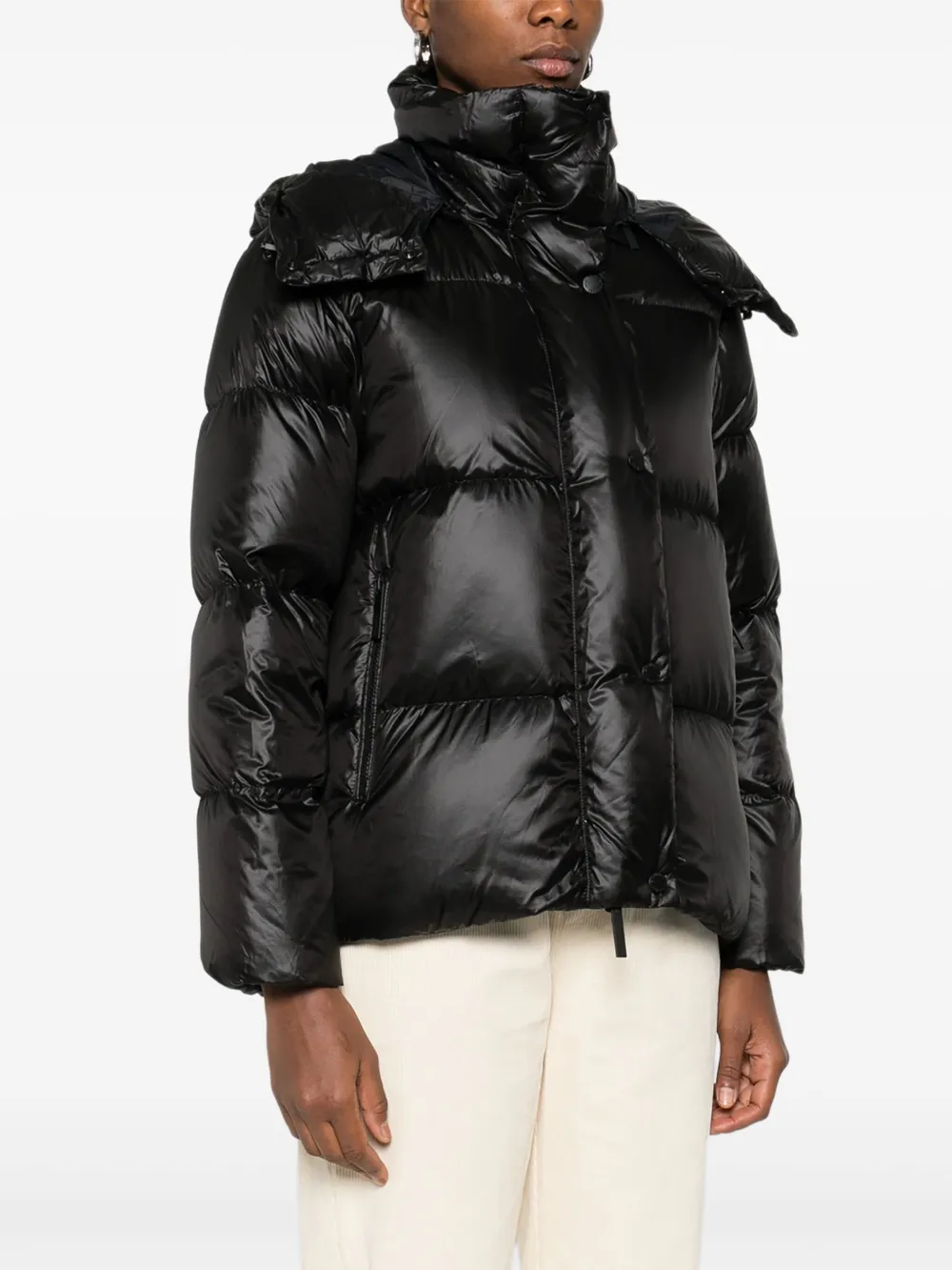 After Label Quilted Puffer Jacket In Black