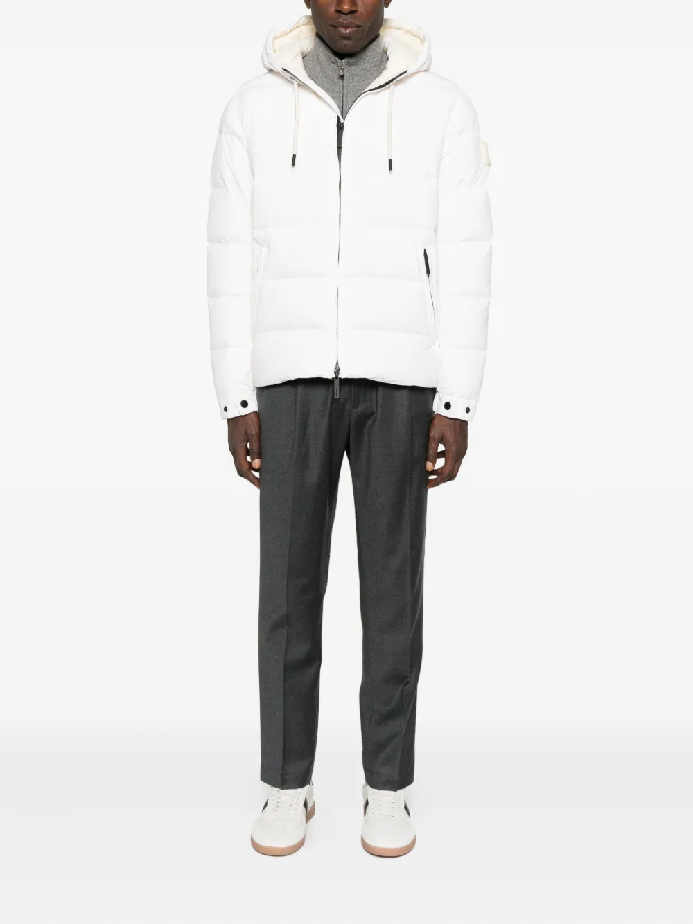 After Label Hooded Quilted Jacket In White