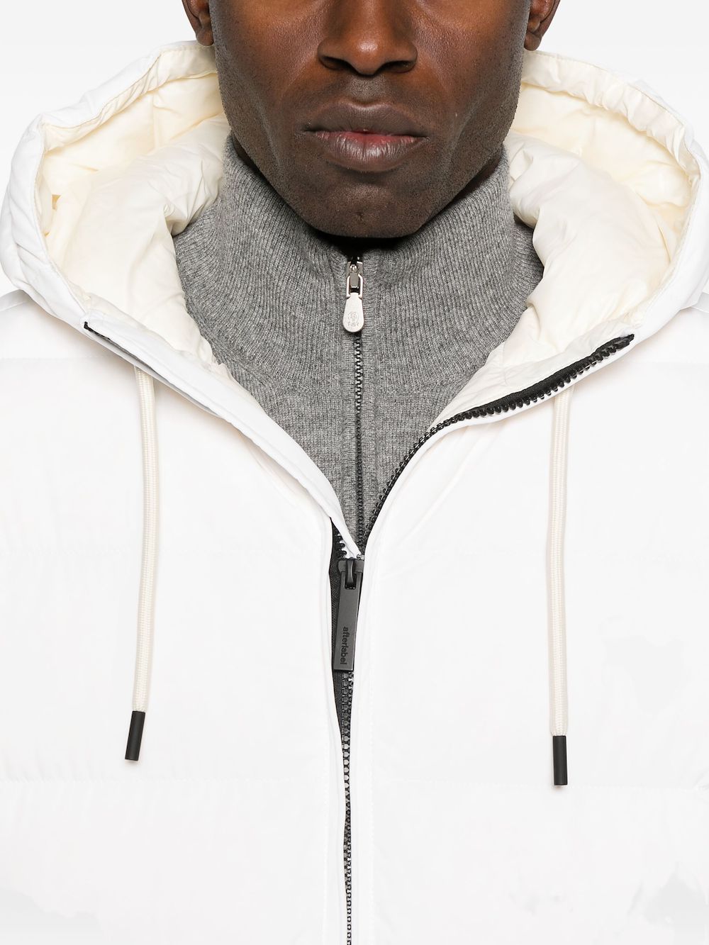 After Label Hooded Quilted Jacket In White