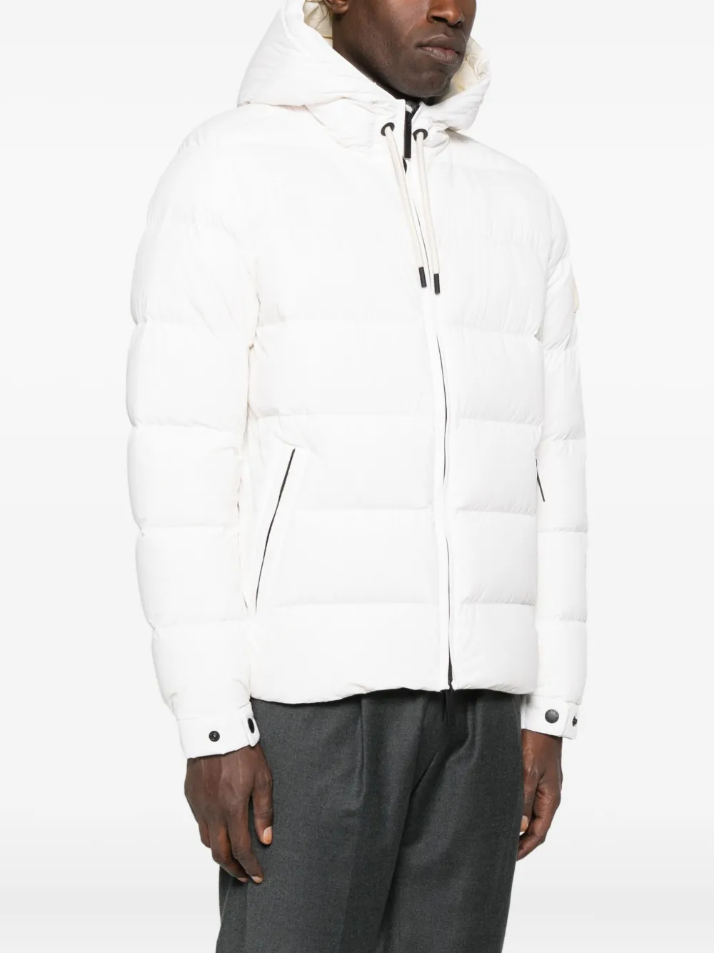 After Label Hooded Quilted Jacket In White