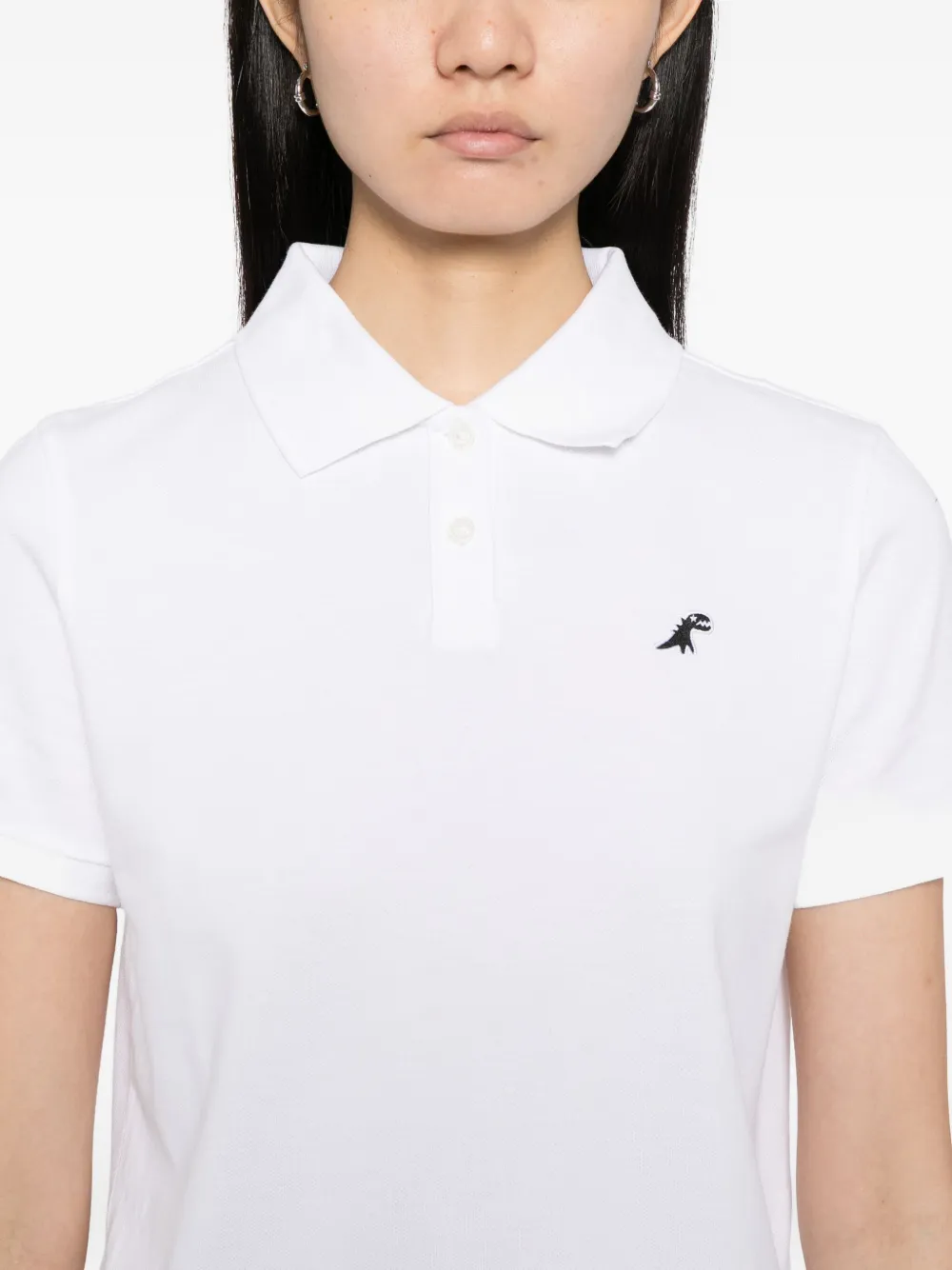 Sport B. By Agnès B. Dino Embroidered Cotton Polo In White