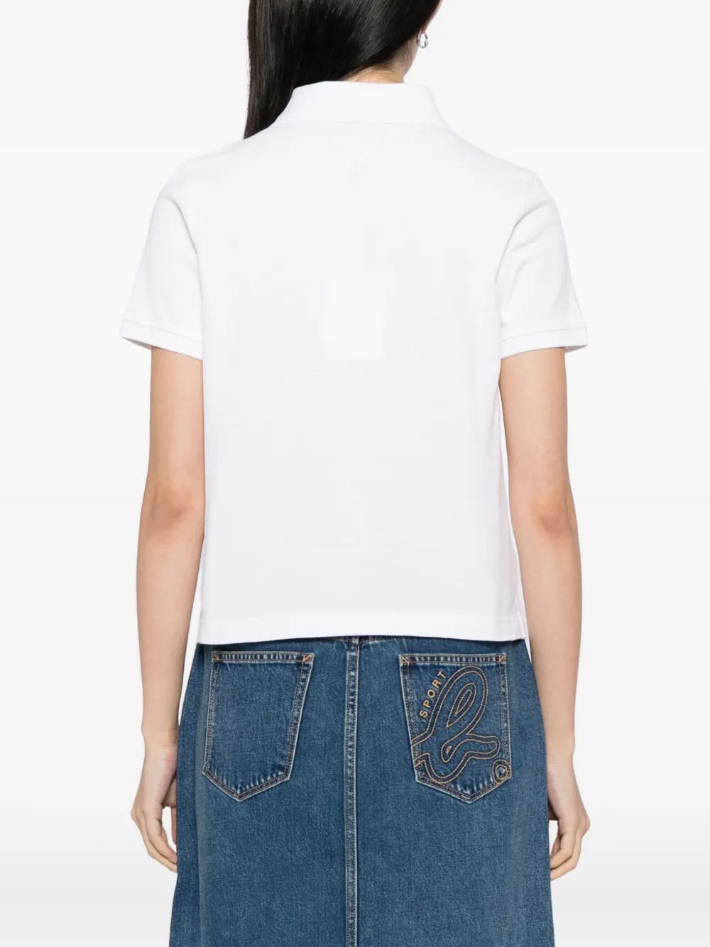 Sport B. By Agnès B. Dino Embroidered Cotton Polo In White