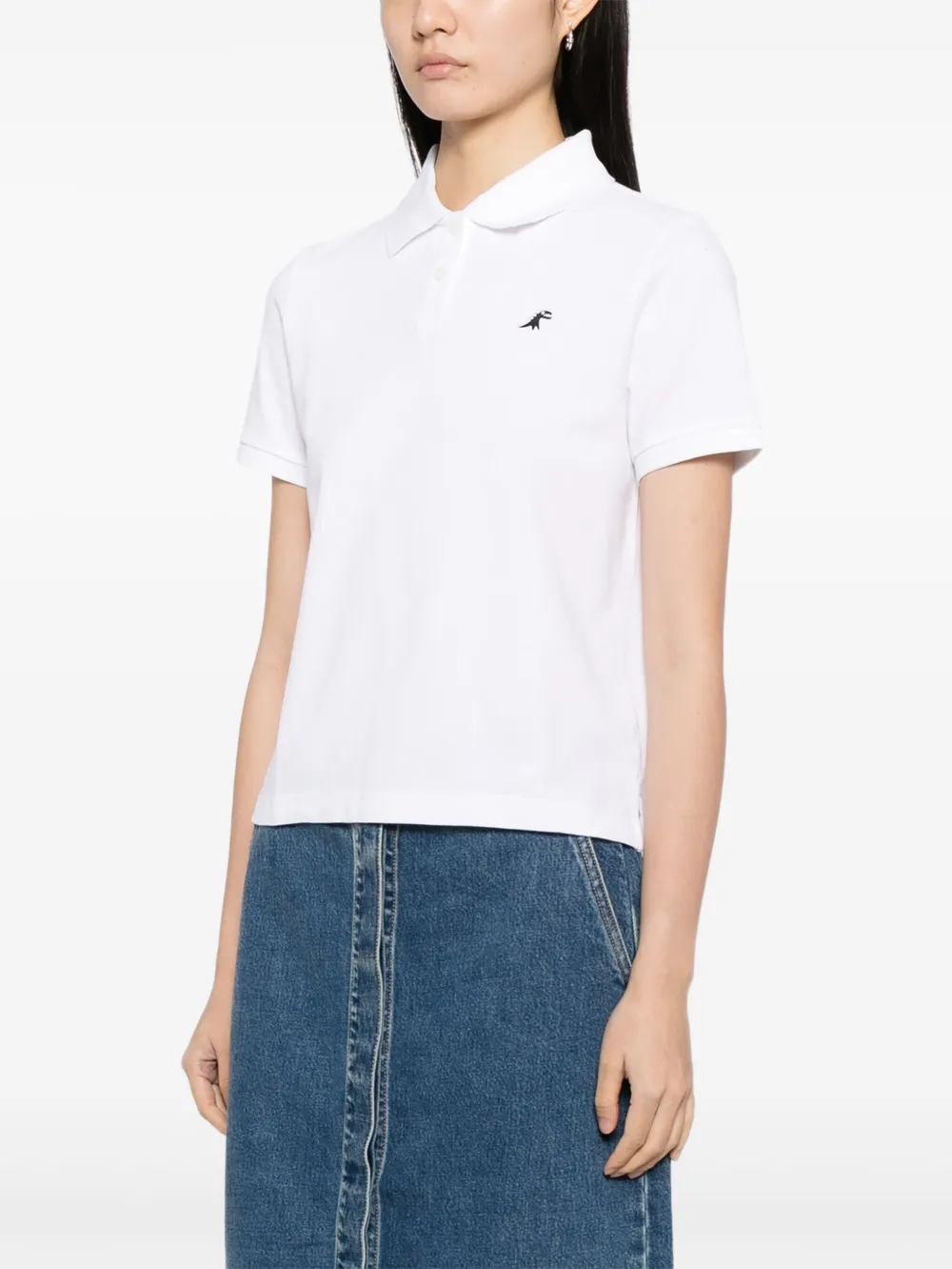 Sport B. By Agnès B. Dino Embroidered Cotton Polo In White