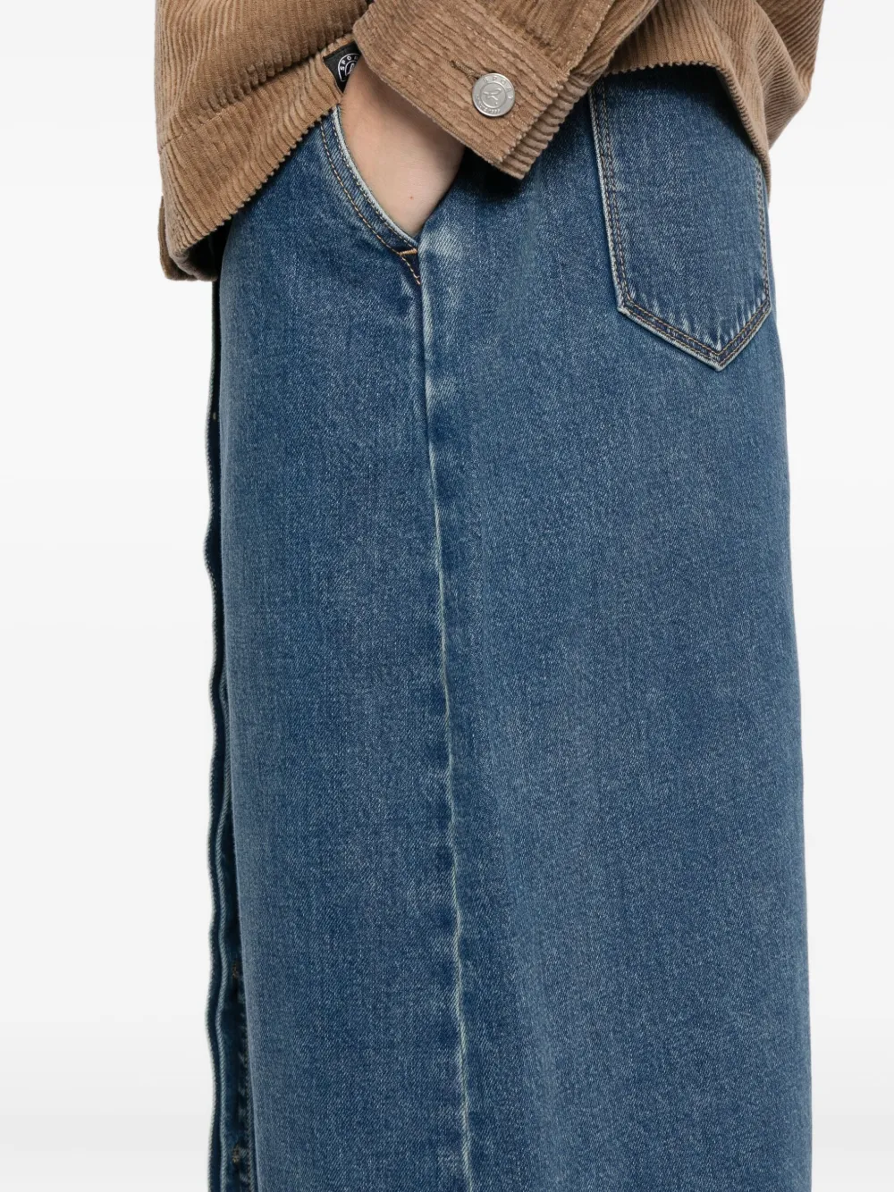 Sport B. By Agnès B. Logo-embroidered Denim Skirt In Blue