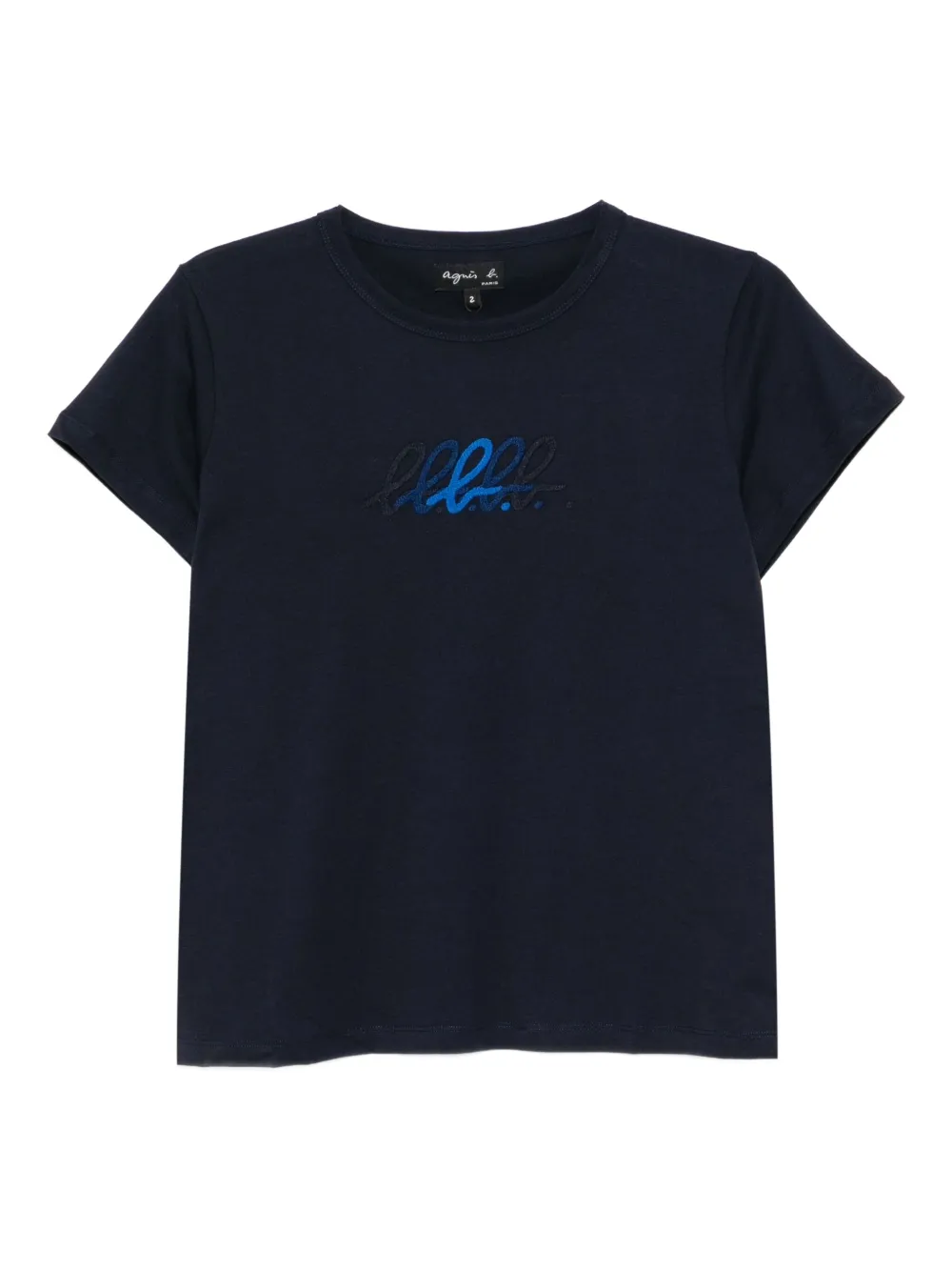agnès b.  logo cotton t-shirt | Blue | Image 1
