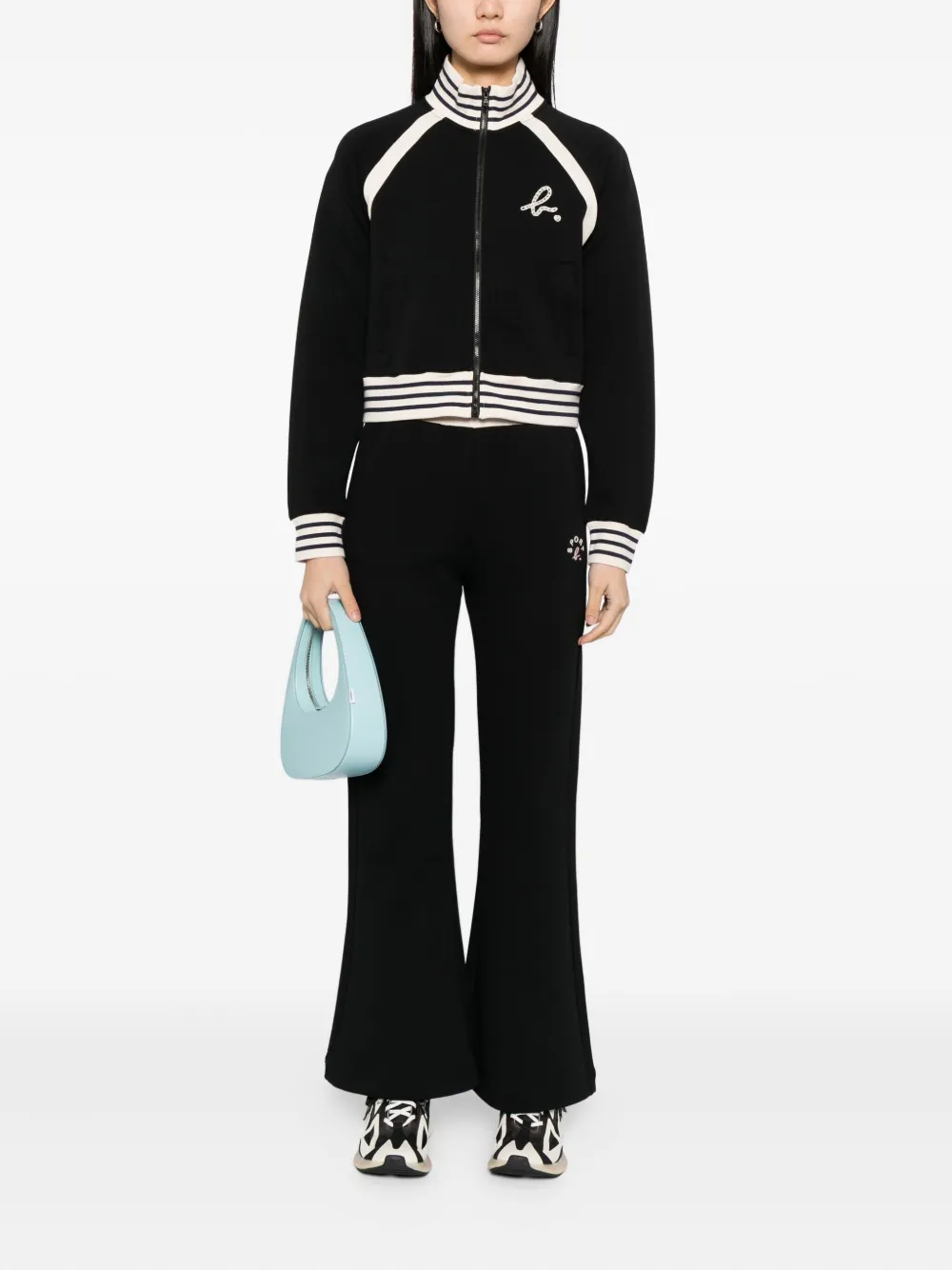 Sport B. By Agnès B. Logo-embroidered Trosuers In Black