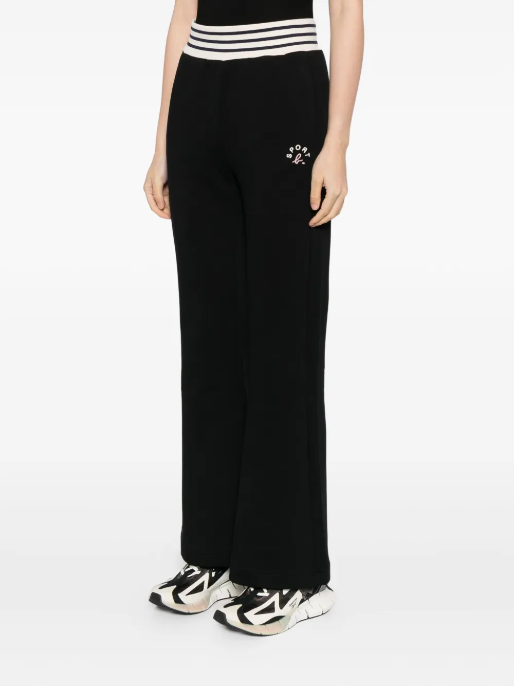 Sport B. By Agnès B. Logo-embroidered Trosuers In Black