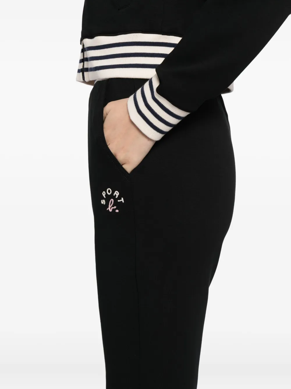 Sport B. By Agnès B. Logo-embroidered Trosuers In Black