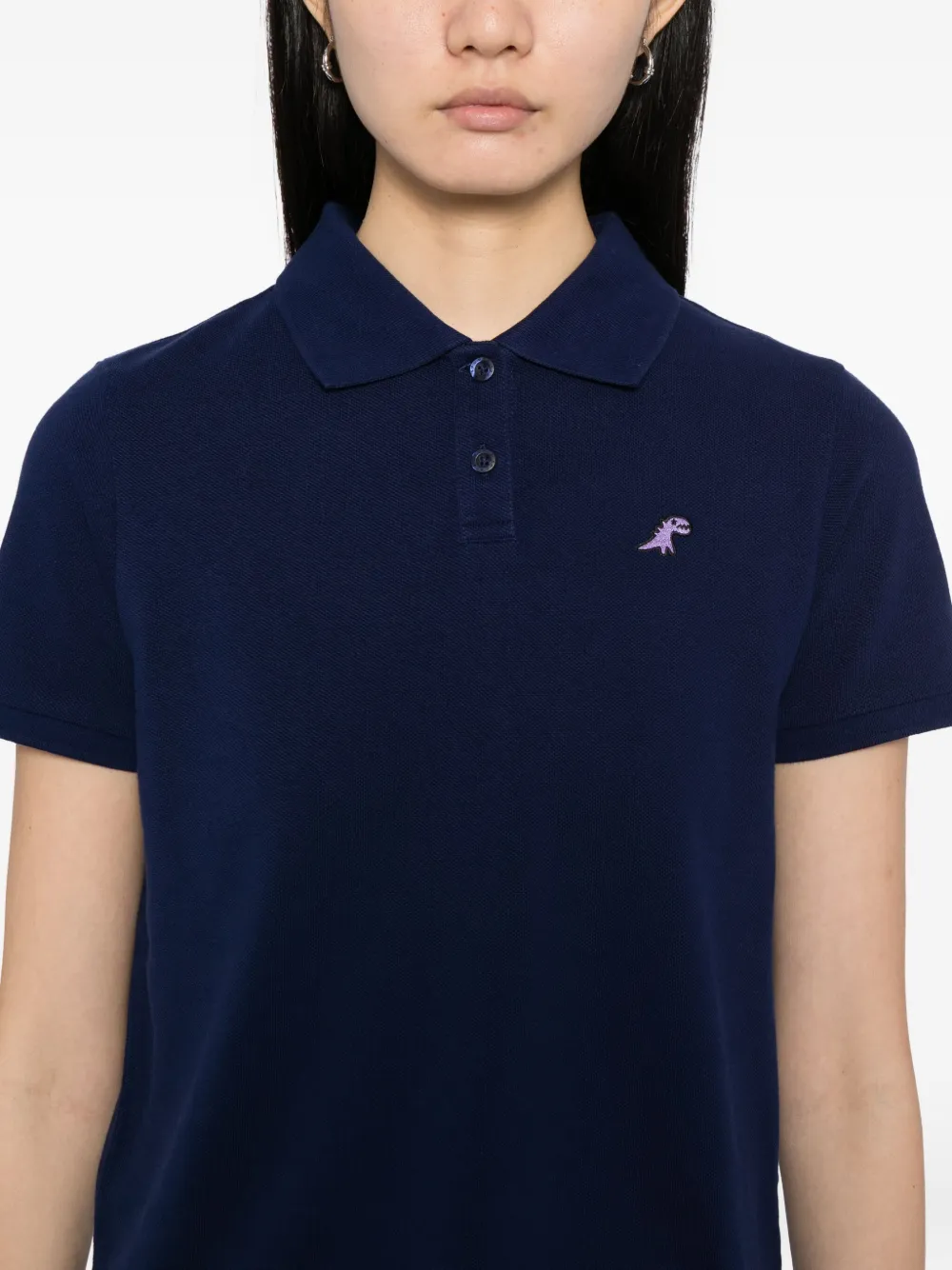 Sport B. By Agnès B. Dino Embroidered Cotton Polo In Multi