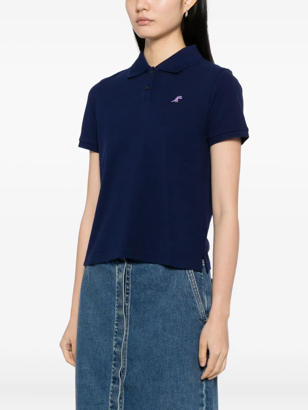 Sport B. By Agnès B. Dino Embroidered Cotton Polo In Multi