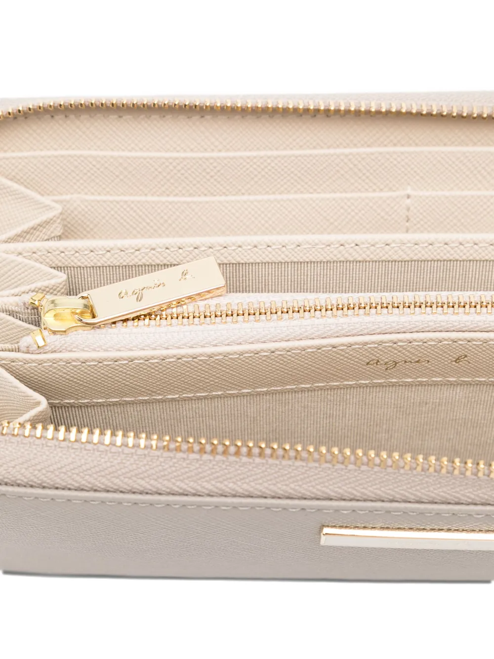 Agnès B. Leather Wallet In Neutral