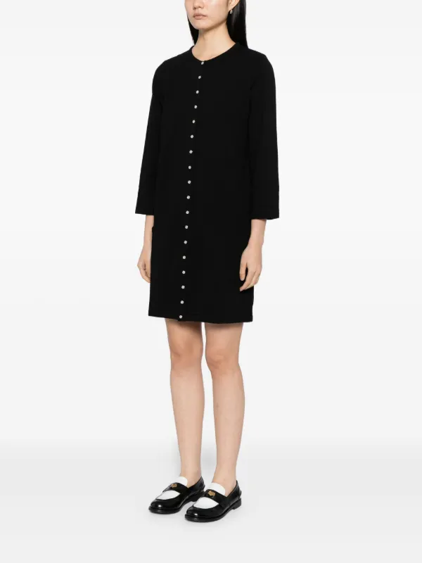 agnes b black dress Black viscose satin dress