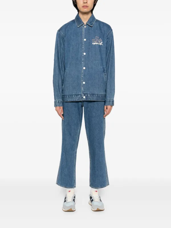 agnès b. 青 ジップアップジャケット SPORT b. By Agnès b. ロゴ ジャケット | ブルー | FARFETCH JP