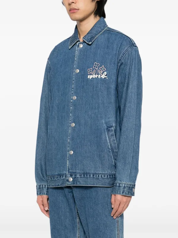 agnès b. 青 ジップアップジャケット SPORT b. By Agnès b. ロゴ ジャケット | ブルー | FARFETCH JP
